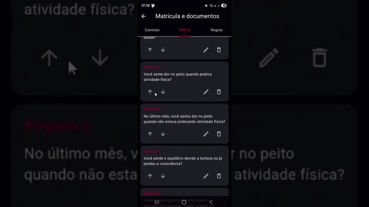 Edição de contrato e PAR-Q