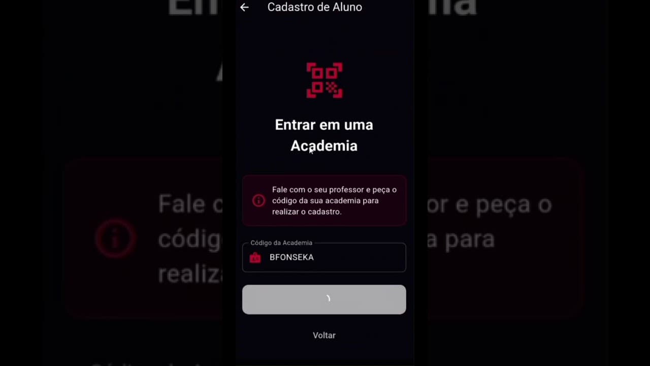 Cadastro de aluno - Solicitação realizada pelo aluno