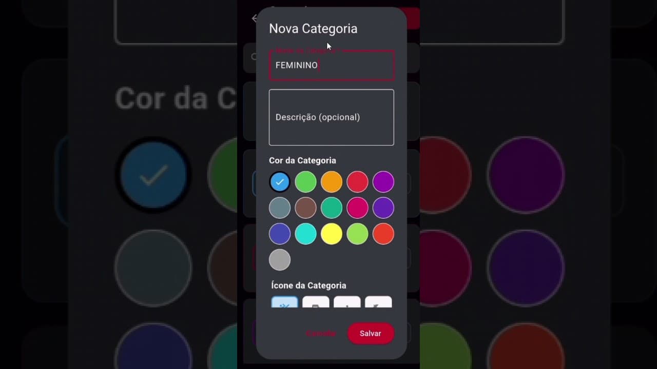 Criação de Categoria