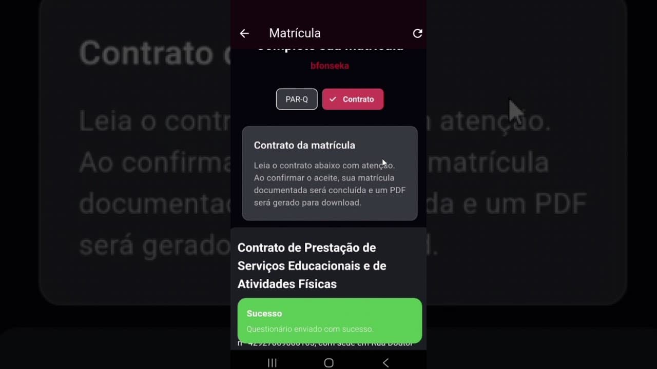 Aceite de contrato e PAR - Q